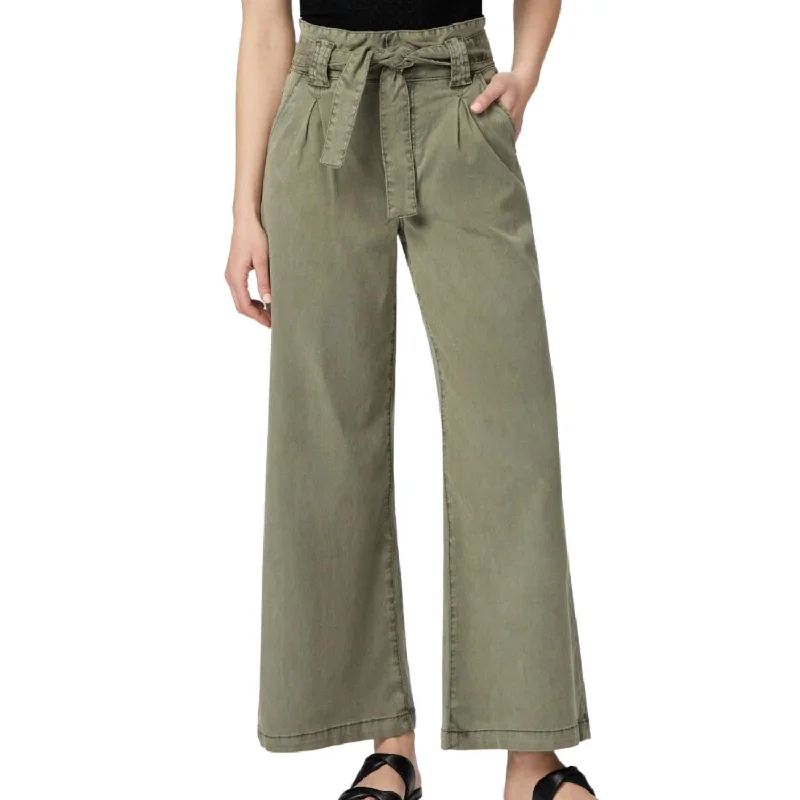 Wide Leg Pants with Studs -Harper Wide Leg Pants In Vintage Ivy Green