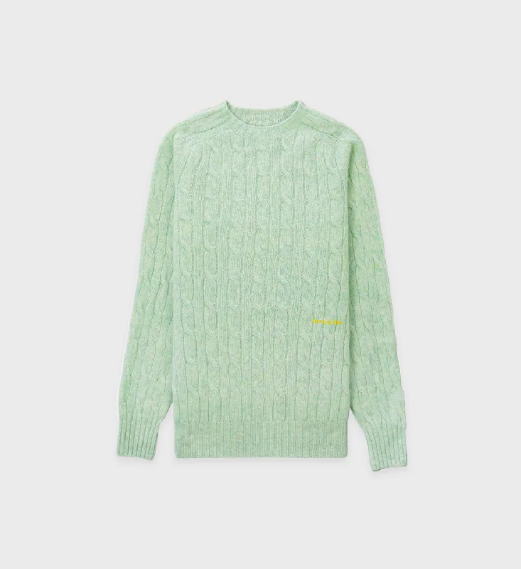 Heavy - Duty Sweaters for Harsh Weather -Classic Logo Cableknit Sweater - Menta