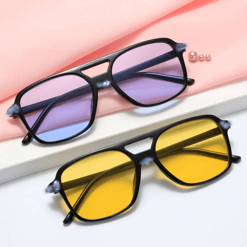 Plastic Framed Glasses for Comfortable -Double Beam Fashion Sunglasses Trend