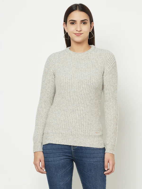 Casual - Wear Sweaters for Weekend -Women Natural Melange Sweaters