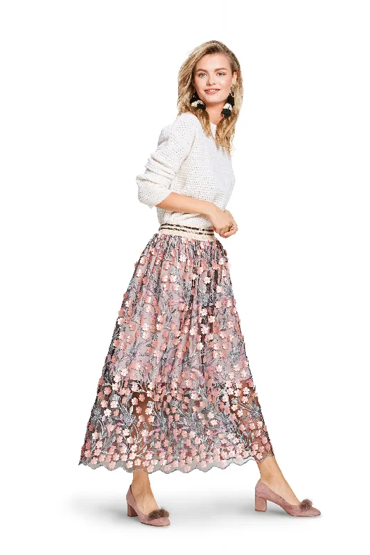 Luxury skirts with intricate embroidery accents -Burda Skirt 6357